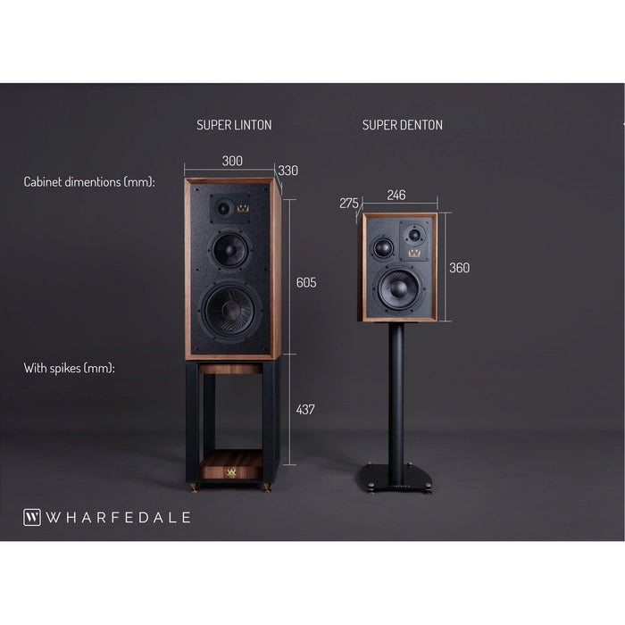 Wharfedale - Super Linton - Bookshelf Speakers w/ Stands